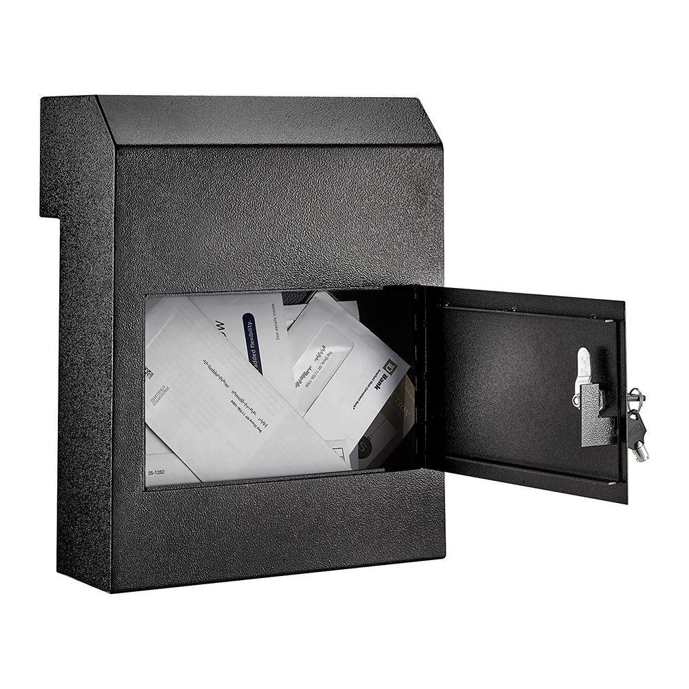 Black Through-The-Door Safe Locking Drop Box - Super Arbor