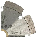Whirlwind USA 4.5 in. 8-Teeth Segmented Laser Welded Diamond Blade for Dry or Wet Cutting Concrete, Stone, Brick and Masonry