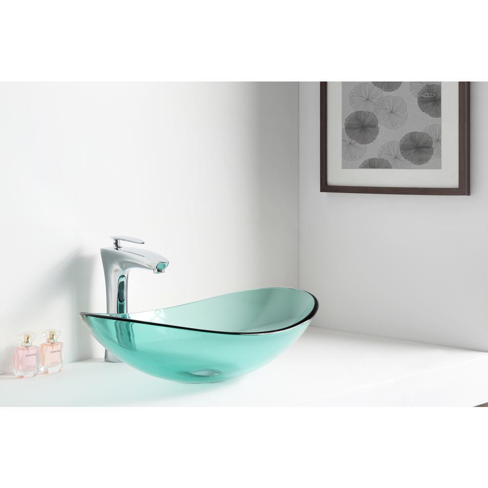 Major Series Deco-Glass Vessel Sink in Lustrous Green - Super Arbor