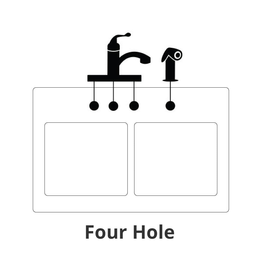 Drop-In Stainless Steel 33 in. 4-Hole Double Bowl Kitchen Sink