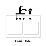 Drop-In Stainless Steel 33 in. 4-Hole Double Bowl Kitchen Sink