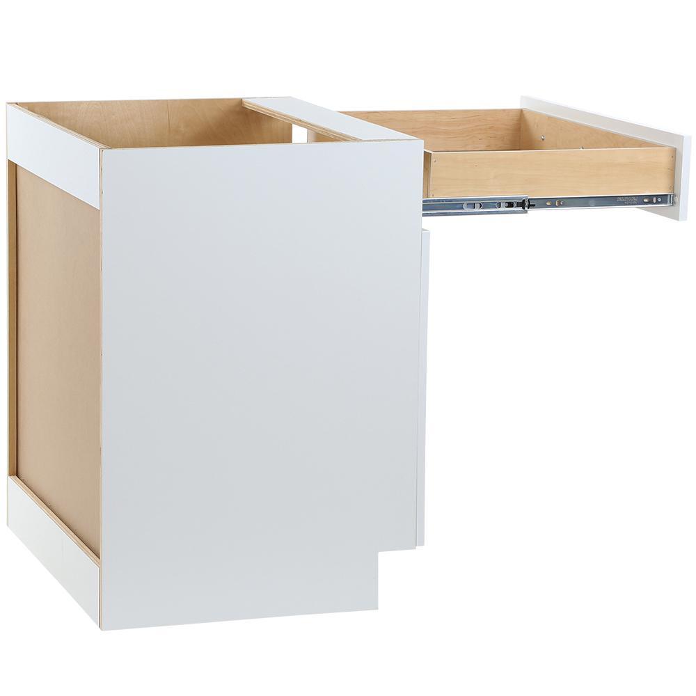Cambridge Shaker Assembled 30x34.5x24.5 in. Plywood Base Cabinet w/ 1 Soft Close Drawer & 2 Soft Close Doors in White - Super Arbor