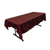60 x 84 in. Burgundy Polyester Poplin Rectangular Tablecloth