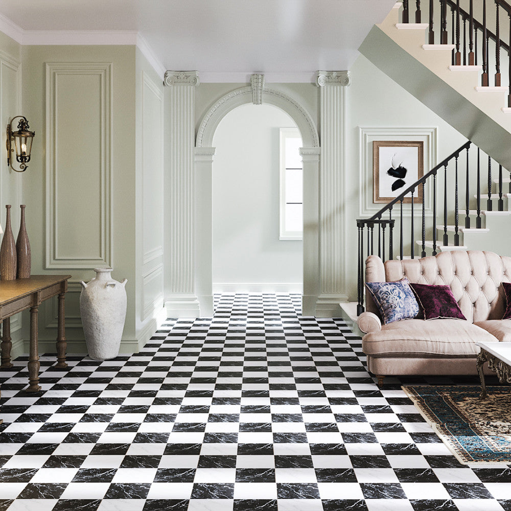 Merola Tile Merzoni Checker Ruzzini 17-7/8 in. x 17-7/8 in. Porcelain Floor and Wall Tile (13.5 sq. ft./Case)