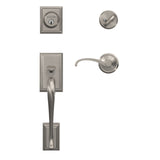 Schlage Custom Addison Matte Black Single Cylinder Door Handleset with Whitney Door Lever