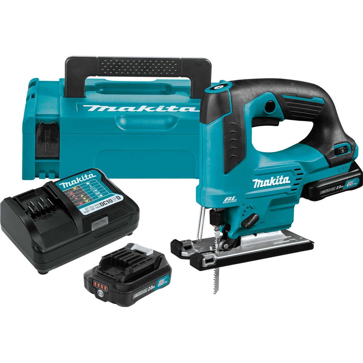 Makita 12V Max CXT Lithium‑Ion Brushless Cordless Top Handle Jig Saw Kit, 2.0Ah (VJ06R1J)