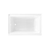 Voltaire 48 in. x 32 in. Acrylic Rectangular Drop-in Left-Hand Drain Bathtub in Glossy White - Super Arbor