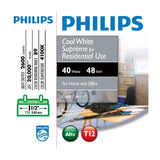Philips 40-Watt 4 ft. Linear T12 ALTO Fluorescent Tube Light Bulb Cool White (4100K) (2-Pack)