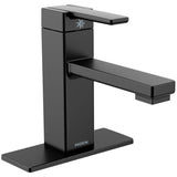 Moen 90 Degree Brushed Nickel 1-handle Single Hole WaterSense Bathroom Sink Faucet with Drain