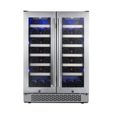 Avallon 42-Bottle Capacity Stainless Steel Dual Zone Cooling Built-In/Freestanding Wine Chiller