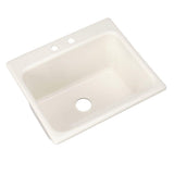 Kensington Drop-In Acrylic 25 in. 2-Hole Single Bowl Utility Sink in White - Super Arbor
