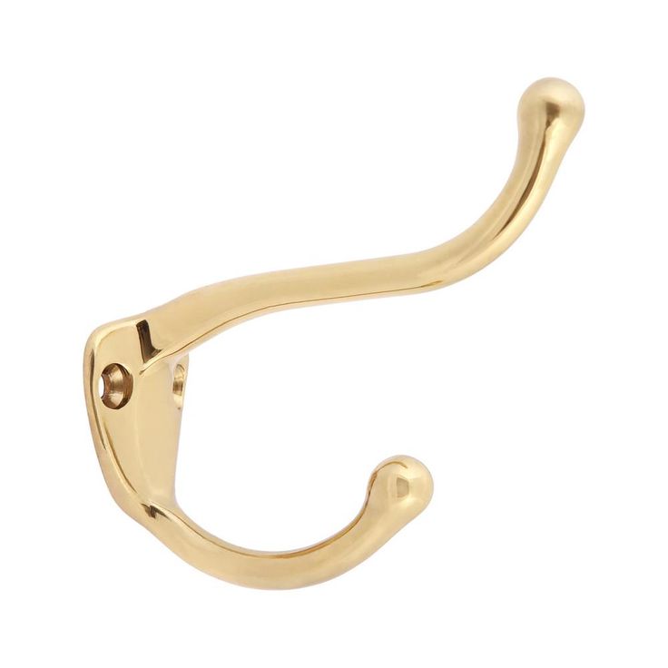 Polished Brass Solid Brass Coat and Hat Hook