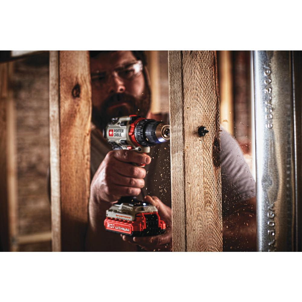 20-Volt MAX Lithium-Ion Brushless Cordless 1/2 in. Drill/Driver with 2 Batteries 1.5 Ah and Charger - Super Arbor