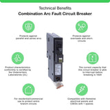 Square D Homeline 20-Amp 1-Pole Combination Arc Fault Circuit Breaker