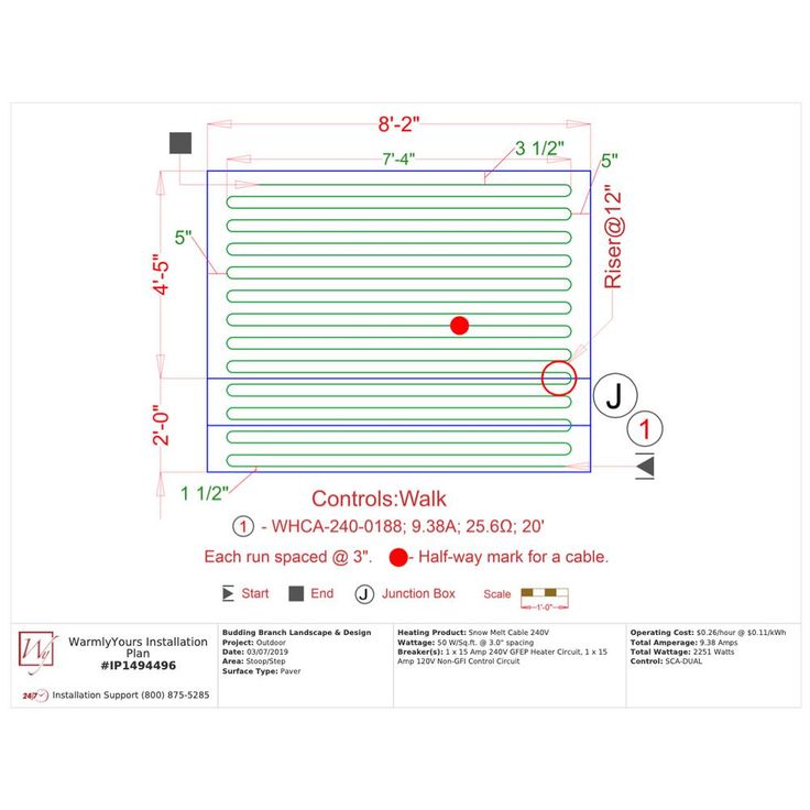 WarmlyYours 251 ft. Snow Melt Cable System with Automatic Control (Covers 62.7 sq. ft)