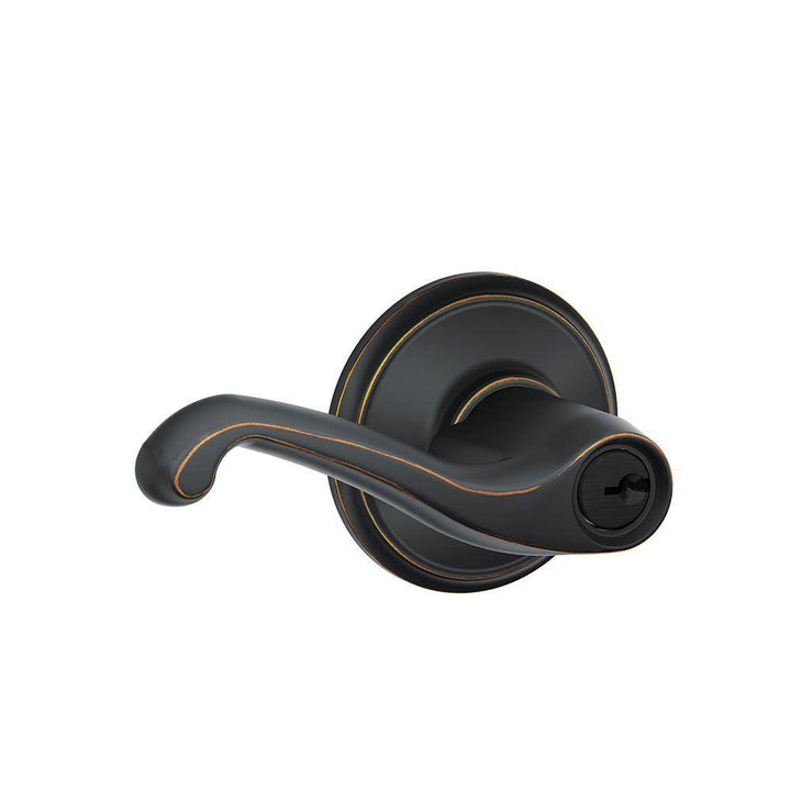 Flair Aged Bronze Keyed Entry Door Lever - Super Arbor