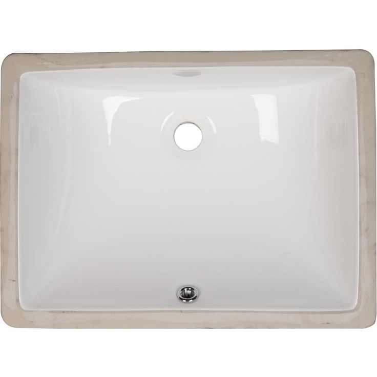 MSI Rectangle Undermount Porcelain Ceramic Bathroom Sink in White