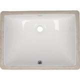 MSI Rectangle Undermount Porcelain Ceramic Bathroom Sink in White