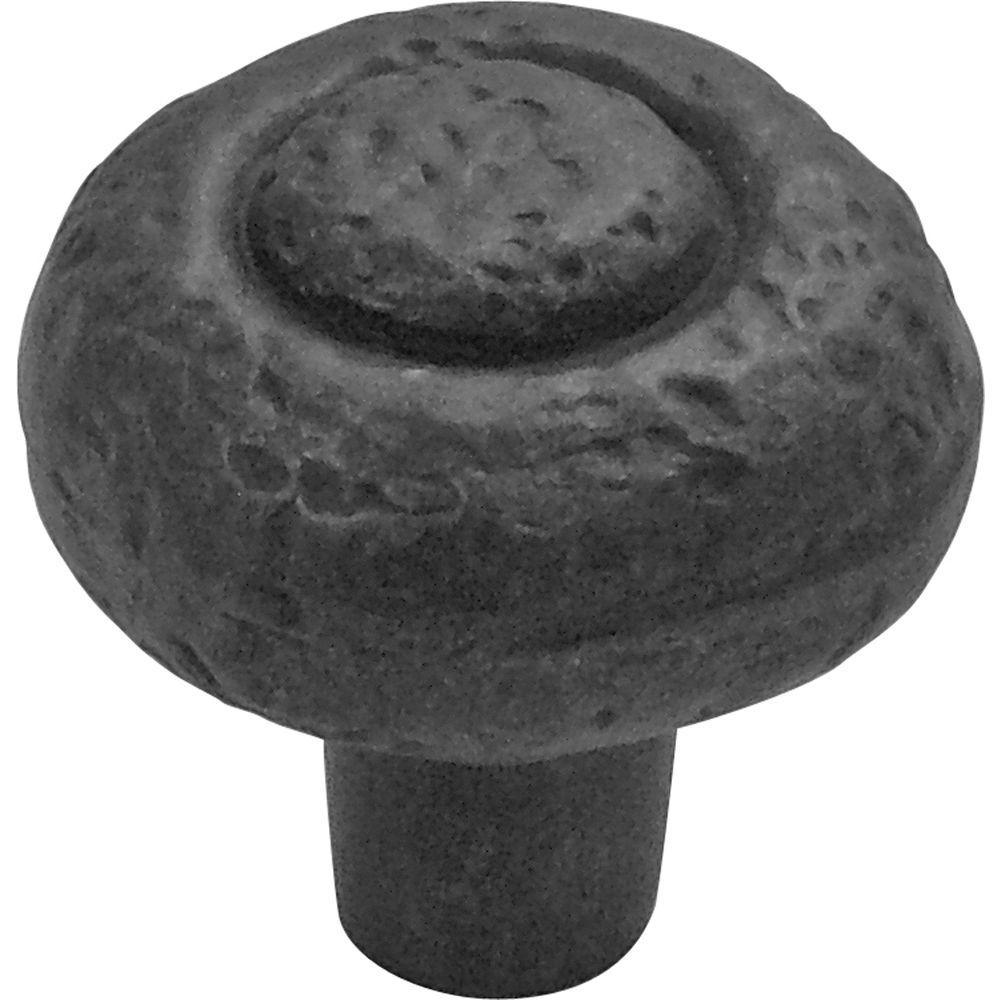 1-1/4 in. Black Cabinet Knob - Super Arbor