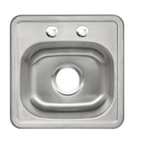 Drop-In 22-Gauge Stainless Steel 15 in. 2-Hole Single Bowl Bar Sink