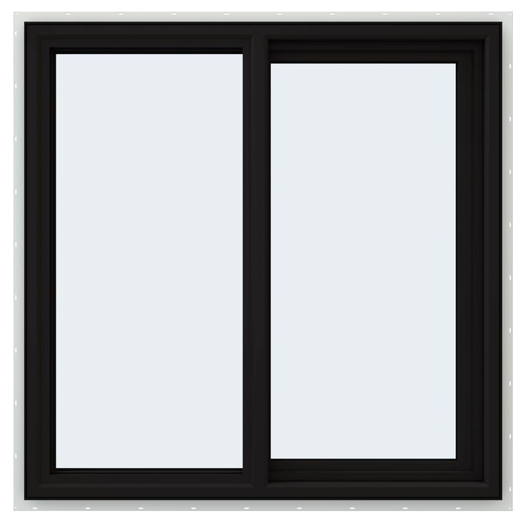 JELD-WEN FiniShield V-4500 35-1/2-in x 35-1/2-in x 3-in Jamb Right-operable Vinyl Black Sliding Window Full Screen Included