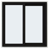 JELD-WEN FiniShield V-4500 35-1/2-in x 35-1/2-in x 3-in Jamb Right-operable Vinyl Black Sliding Window Full Screen Included