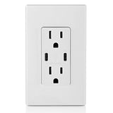 15 Amp 125-Volt Tamper-Resistant Duplex Outlet/30-Watt 6 Amp USB Dual Type-C with Power Delivery In-Wall Charger, White - Super Arbor
