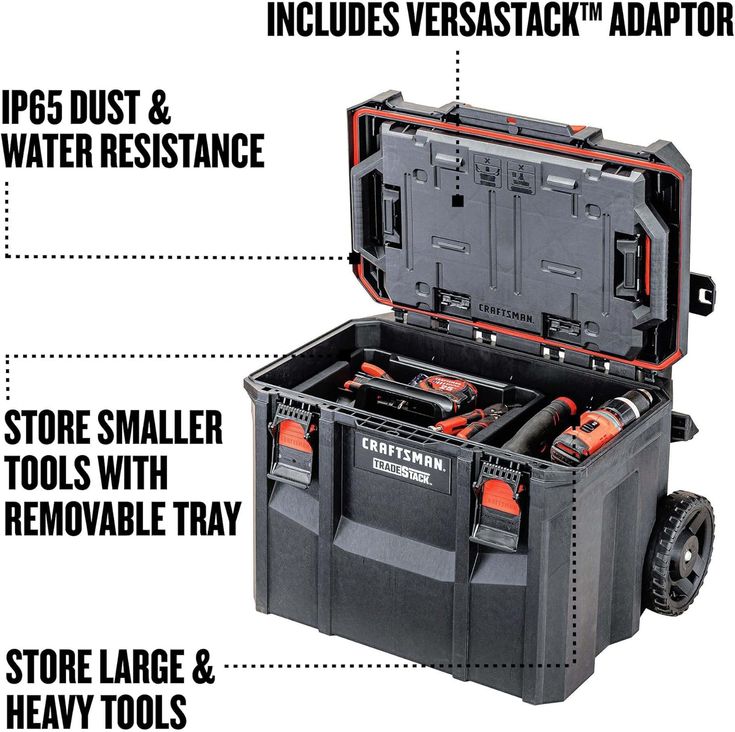 CRAFTSMAN TRADESTACK System 22.5-in Black Structural Foam Lockable Tool Box