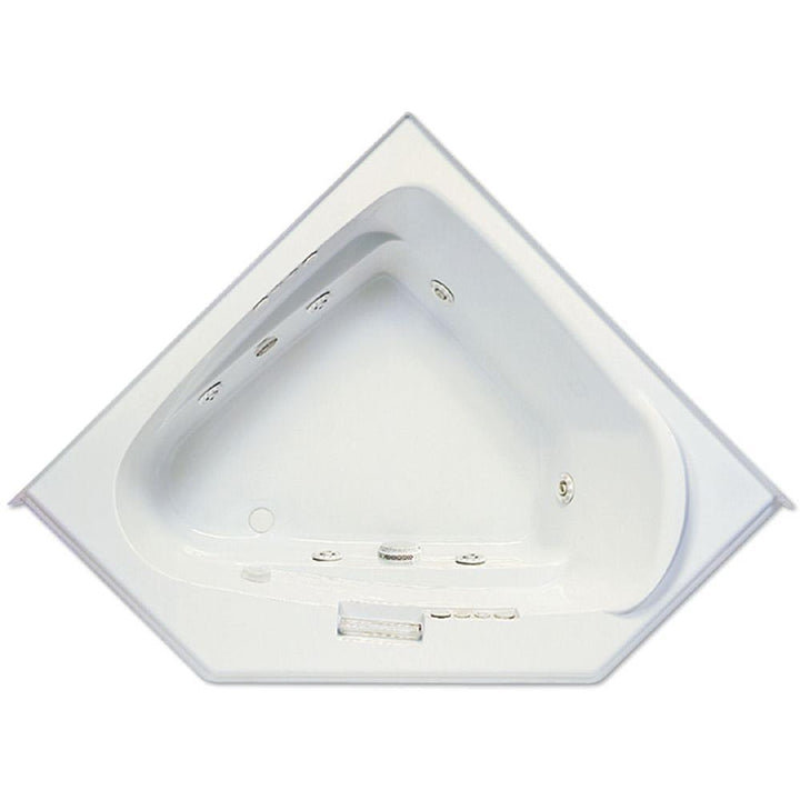 Morandi 60 in. Acrylic Left Front Drain Corner Drop-In Whirlpool Bathtub in White - Super Arbor