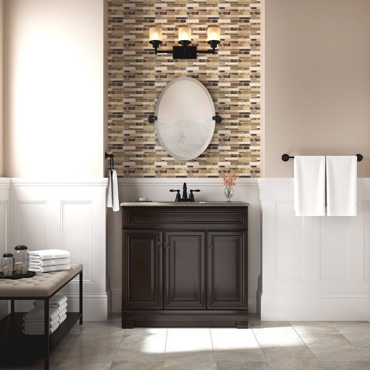 Style Selections Gladmere 36.5-in Java Single Sink Bathroom Vanity with Nutmeg Solid Surface Top