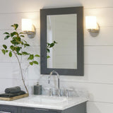 22 in. W x 30 in. H Framed Rectangular  Bathroom Vanity Mirror in Dark Charcoal