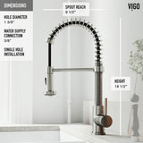 Edison Single-Handle Pull-Down Sprayer Kitchen Faucet in Stainless Steel - Super Arbor
