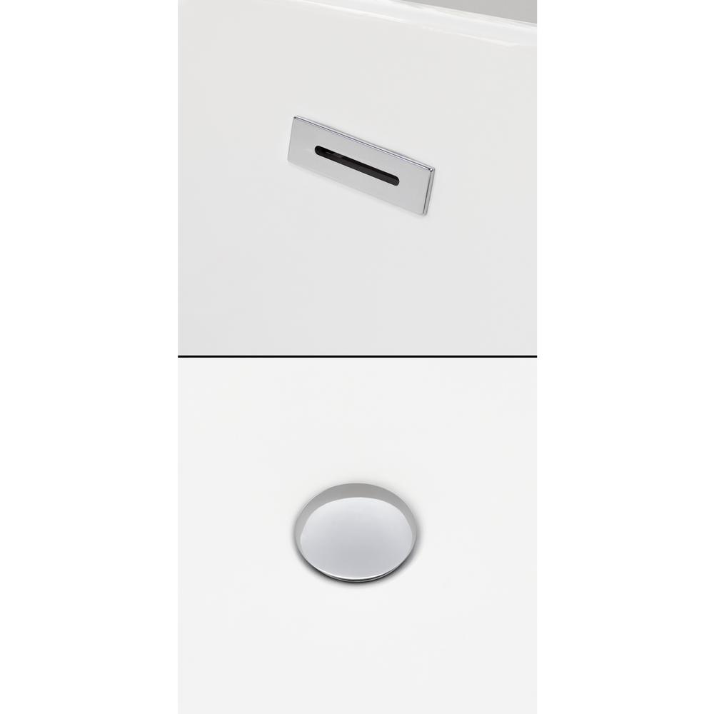 Soho 59.75 in. Acrylic Flatbottom Center Drain Soaking Tub in White - Super Arbor