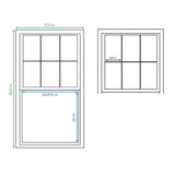 RELIABILT 105 Series New Construction 31-1/2-in x 59-1/2-in x 2-5/8-in Jamb White Vinyl Low-e Argon Single Hung Window with Grids Half Screen Included