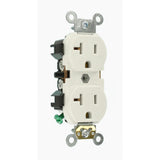 20 Amp Industrial Grade Heavy Duty Self Grounding Duplex Outlet, White - Super Arbor
