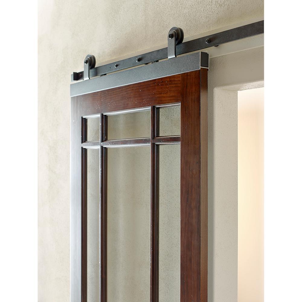 72 in. DesignGlide Matte Black Soft-Close Barn Door Sliding Door Hardware Kit - Super Arbor