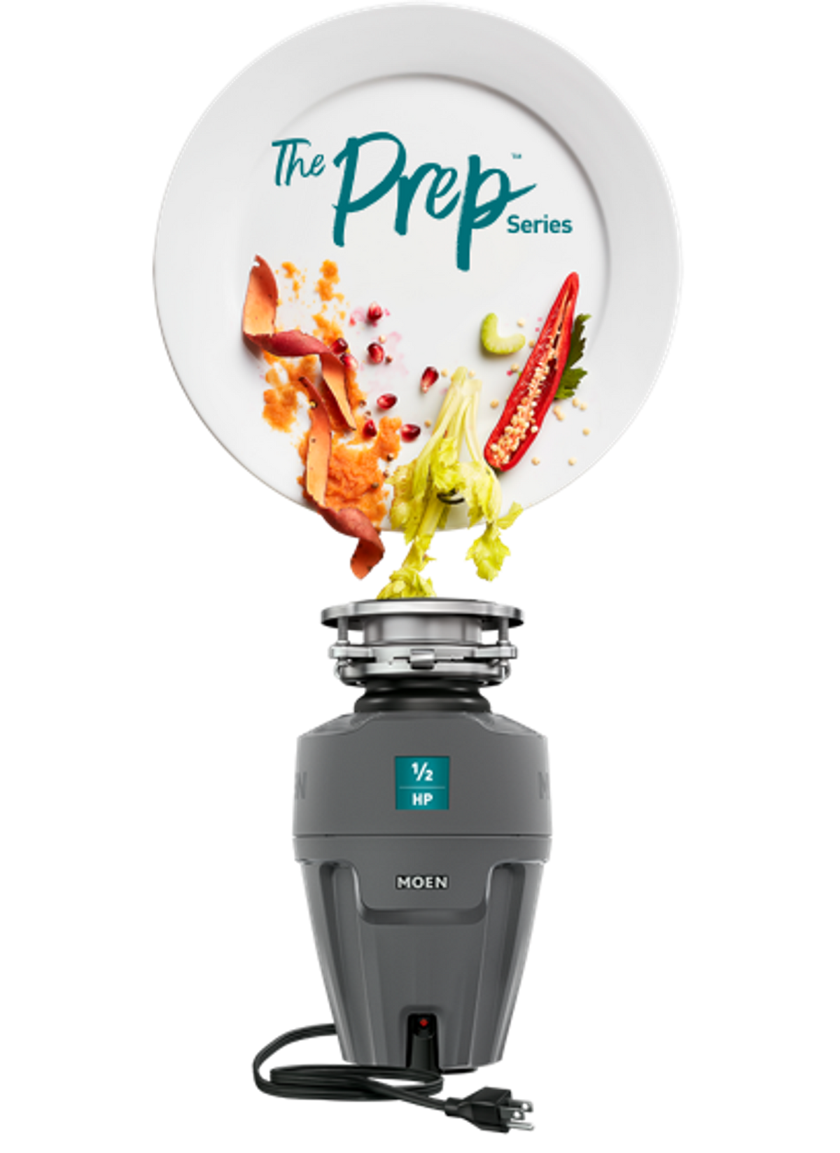 MOEN Prep Series 1/2 HP Continuous Feed Garbage Disposal with Sound Reduction and Universal Mount