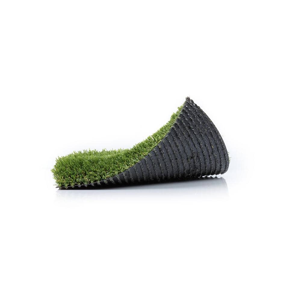 15 ft. W x Cut to Length Green and Tan Quick Draining Artificial Grass Turf