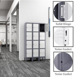 LISSIMO 4 Door 4-Tier Locker, Employees Storage Metal Lockers 66 in. Lockable Steel Cabinet for School Gym Home Office