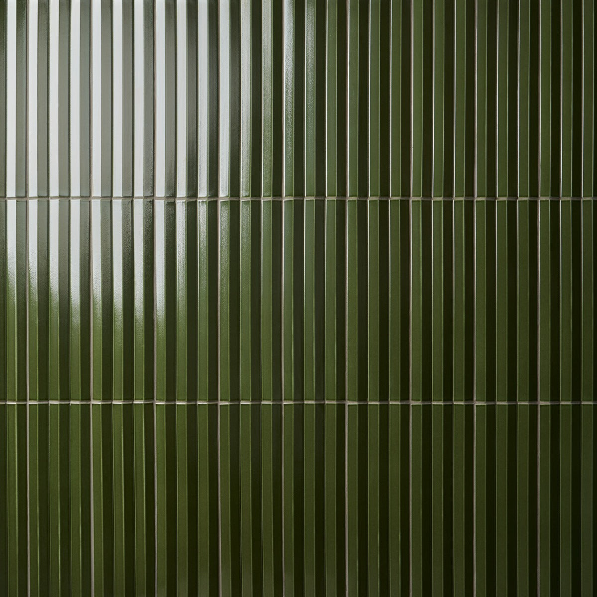 Lux Tile Ponto Verde Green 5x16 3D Polished Porcelain Wall Tile