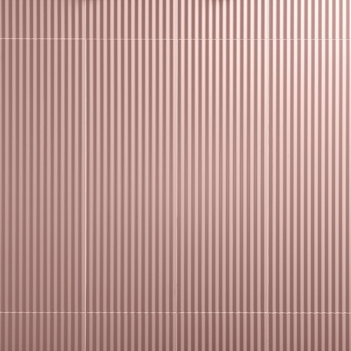 Lux Tile Mod 3D Blush Pink 12x36 Fluted Matte Ceramic Tile