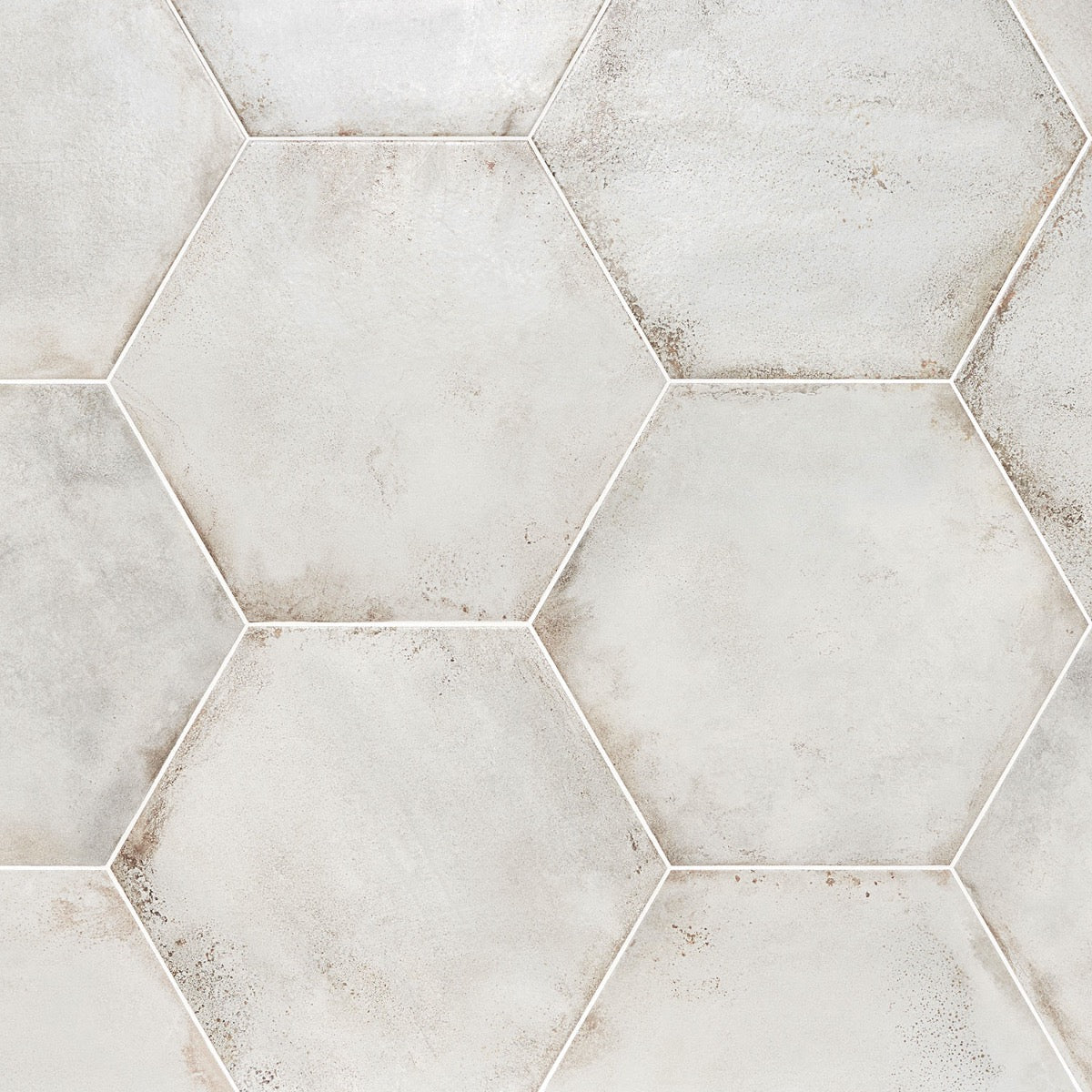 Angela Harris Flatiron White 20" Hexagon Matte Porcelain Tile