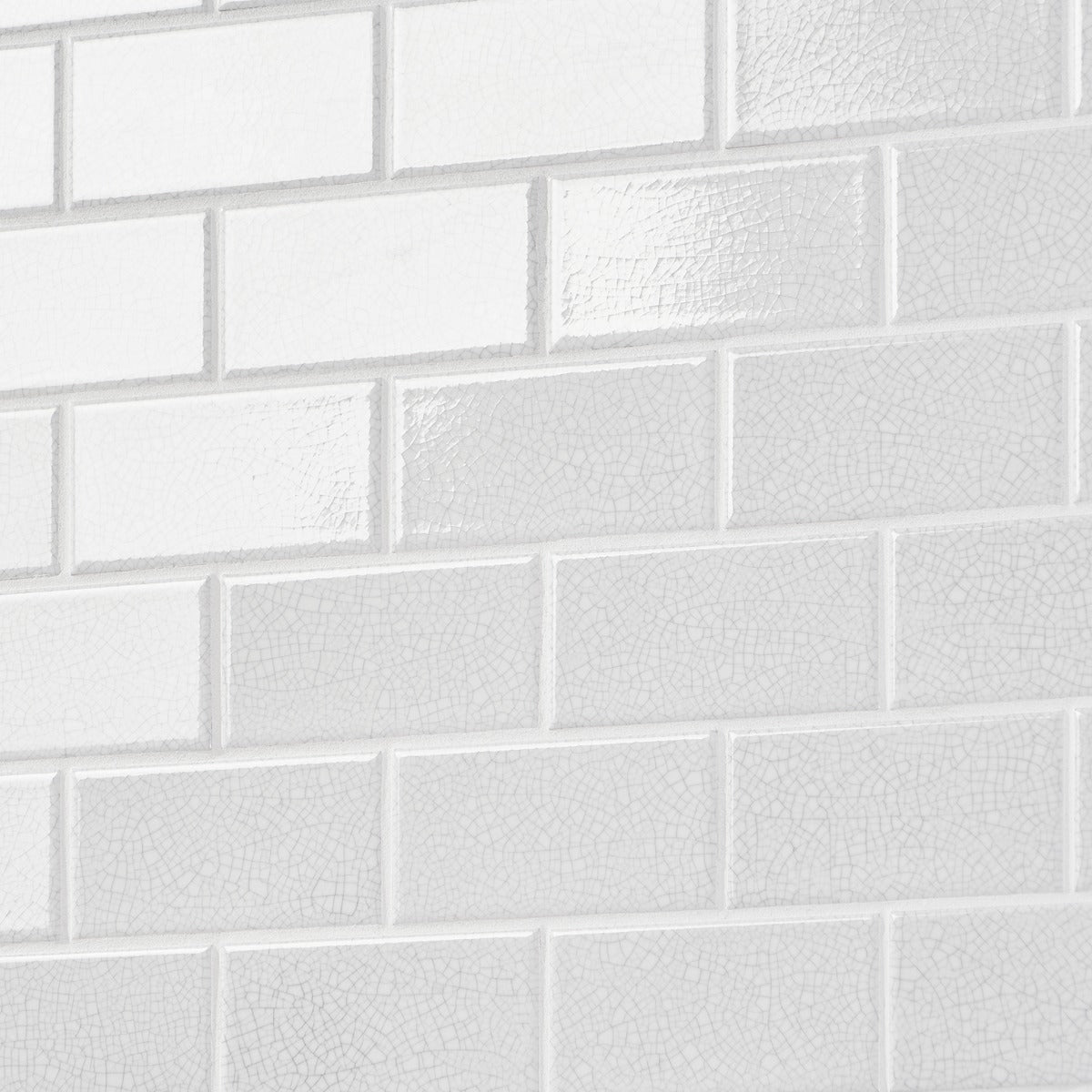 Sarina Vintage White Crackled Ceramic Subway Tile - 3x6 Glossy Finish