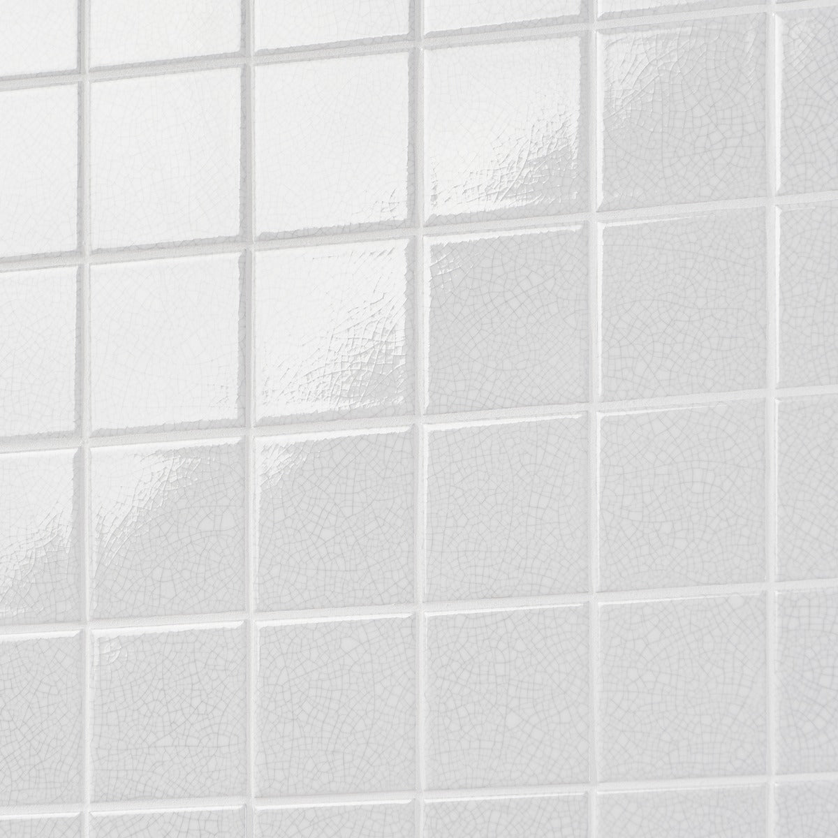 Sarina Vintage White 4x4 Glossy Crackled Ceramic Wall Tile by Lux Tile