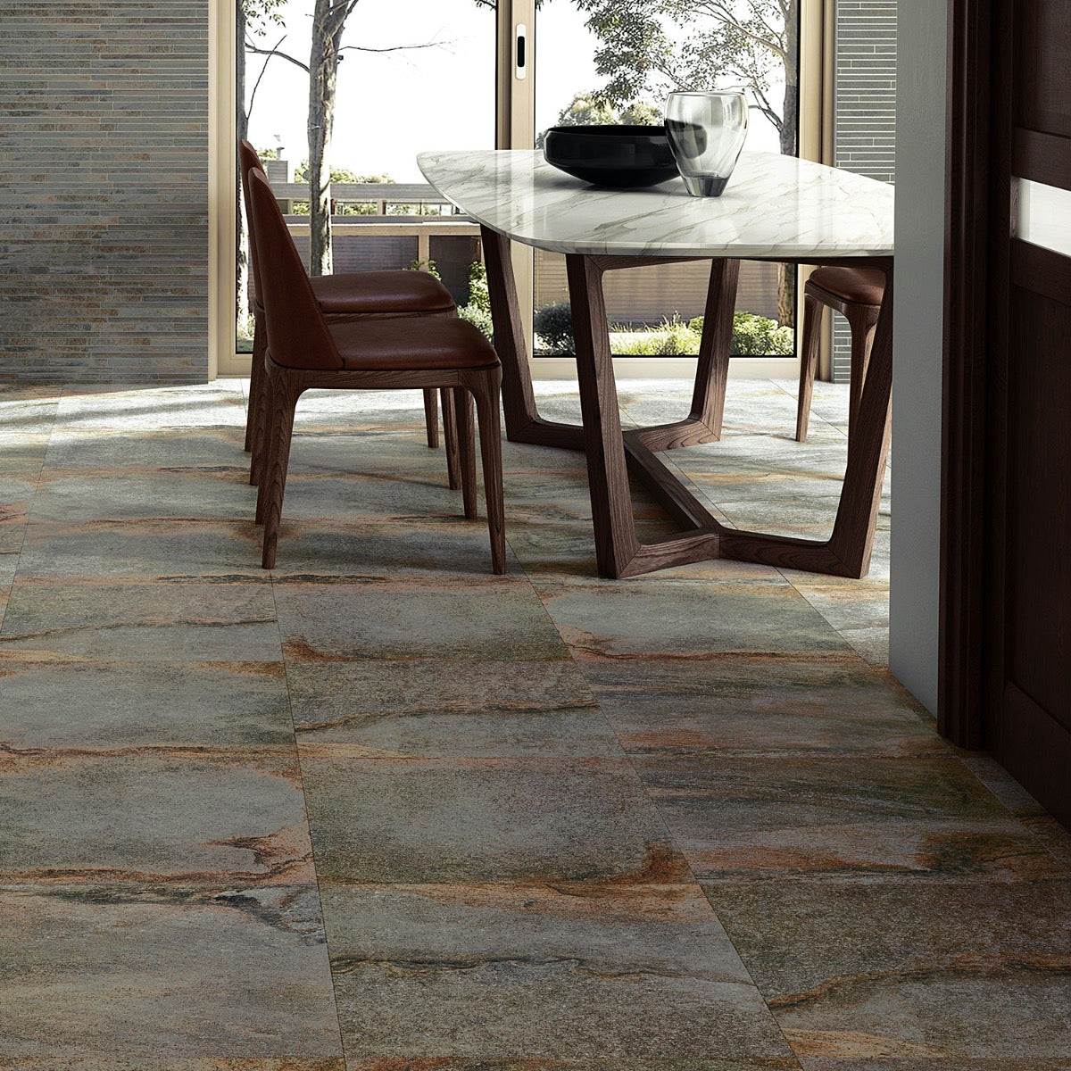 Acadia Iron Gray 24x48 Matte Porcelain Tile - Slate Look