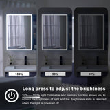 WELLFOR 30 in. W x 28 in. H Rectangular Dimmable Anti-Fog LED Wood Surface Mount Medicine Cabinet with Mirror in Lavender