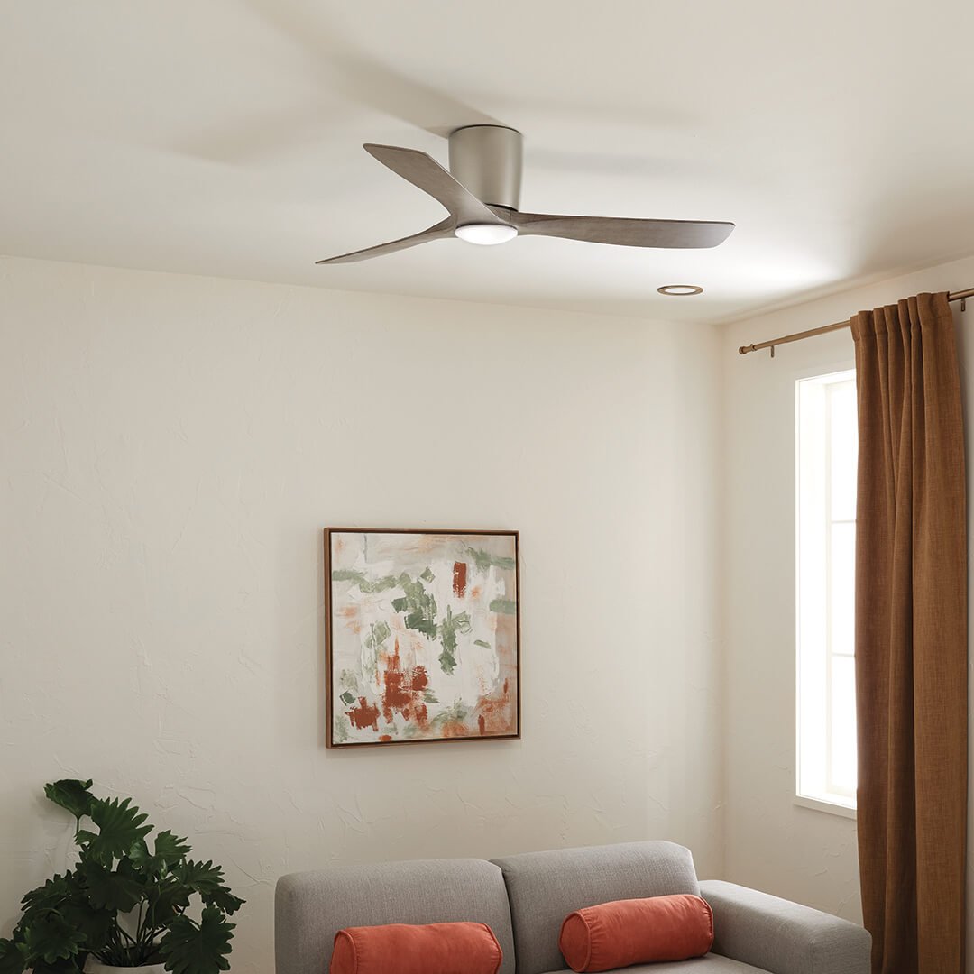 Kichler Volos 54-in Satin Natural Bronze with Brushed Nickel Accents LED Indoor Ceiling Fan with Remote (3-Blade)