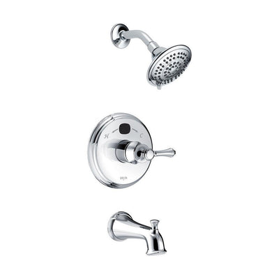 Temp2O LED Digital Temperature Display Single-Handle 5-Spray Tub and Shower Faucet in Chrome (Valve Included) - Super Arbor