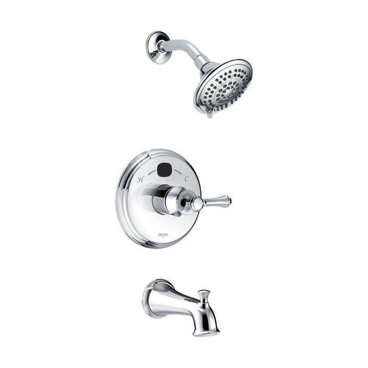 Temp2O LED Digital Temperature Display Single-Handle 5-Spray Tub and Shower Faucet in Chrome (Valve Included) - Super Arbor