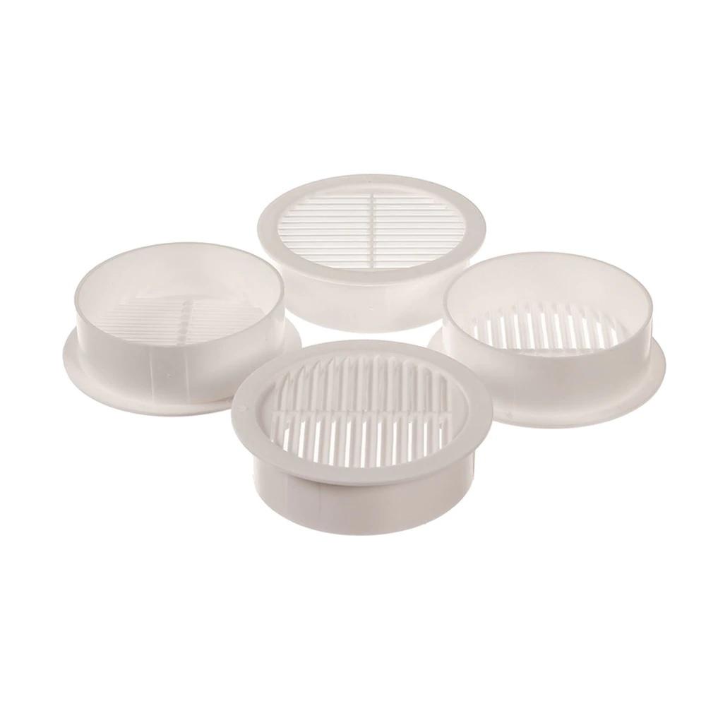 4 in. Resin Circular Mini Wall Louver Soffit Vent in White (4-Pack) - Super Arbor